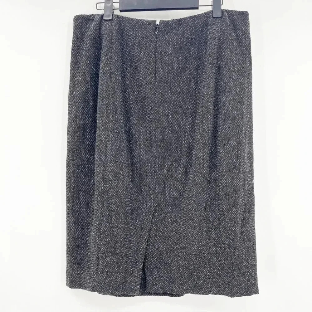 Donna Karen Tailored Skirt Women's Size 40 / 8 Heather Gray Pencil Career - Picture 2 of 4
